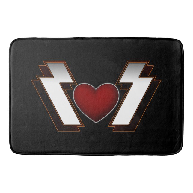 Alfombrilla De Baño Fuerte corazón Metalizado (Anverso)