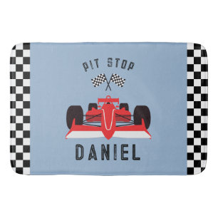 Alfombrilla De Baño Fun Blue Kids Red Racing Car
