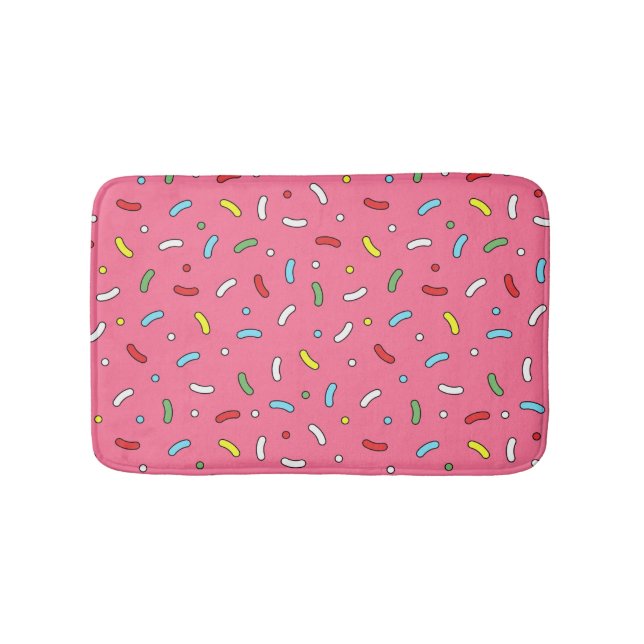 Alfombrilla De Baño Fun Pink Candy Sprinkles Pattern  (Anverso)