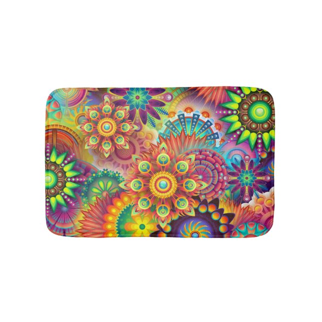Alfombrilla De Baño Funky Mandalas Bath Mat (Anverso)