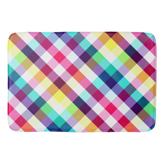 Alfombrilla De Baño Funky Rainbow PlPattern Large Bath Mat (Anverso)