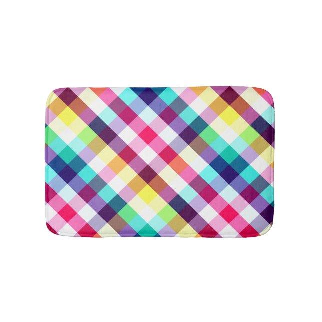 Alfombrilla De Baño Funky Rainbow PlPattern Small Bath Mat (Anverso)
