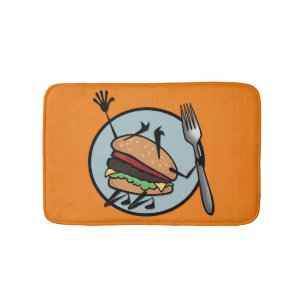 ALFOMBRILLA DE BAÑO FUNNY CHEESEBURGER ILUSTRACION GRÁFICO MAT