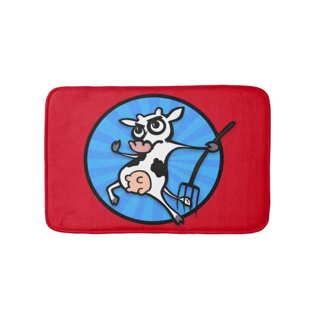 ALFOMBRILLA DE BAÑO FUNNY COW LUCHA DE NUEVO PEQUEÑA MAT DE BAÑO (Anverso)