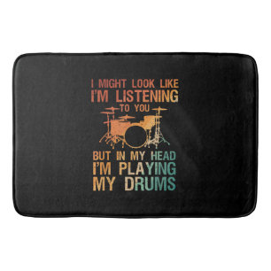 Alfombrilla De Baño Funny Drummer Art Para Hombres Mujeres Reproductor