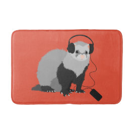 Alfombrilla De Baño Funny Ferret Music Lover