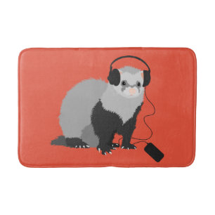 Alfombrilla De Baño Funny Ferret Music Lover
