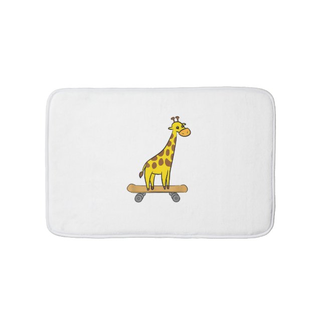 Alfombrilla De Baño Funny Giraffe Lover Giraffe Skateboard (Anverso)