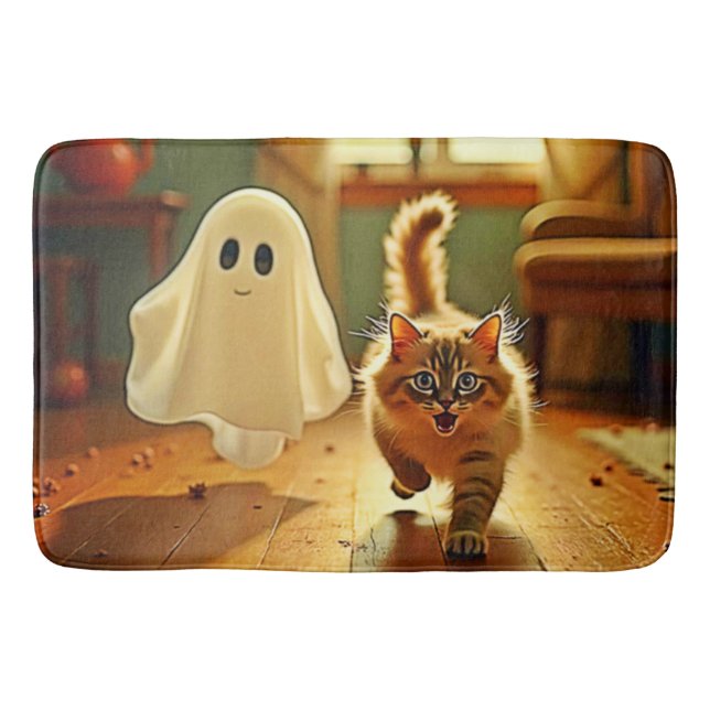 Alfombrilla De Baño Funny Kitten Spooky Friend (Anverso)
