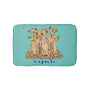 Alfombrilla De Baño Funny meerkat ilustracion personalizado familiar
