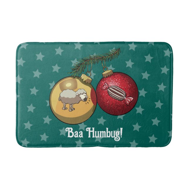 Alfombrilla De Baño Funny Sheep Christmas Candy Baa Humbug Cartoon (Anverso)