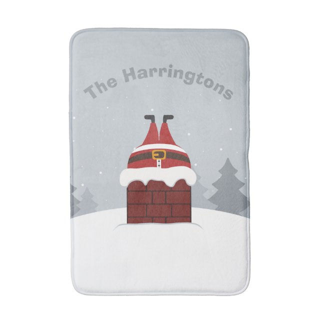 Alfombrilla De Baño Funny Stuck Santa nombre matas de baño (Frente vertical)