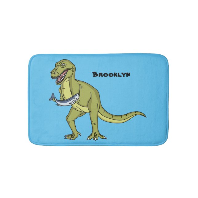 Alfombrilla De Baño Funny T rex dinosaur ilustracion (Anverso)
