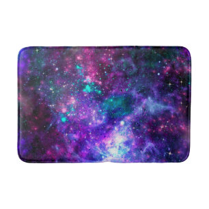 Alfombrilla De Baño Galaxia Espacial Púrpura Espacio Cósmico Cian Rosa