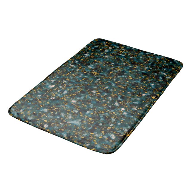 Alfombrilla De Baño Galaxies Black Blue & Gold (Angular)