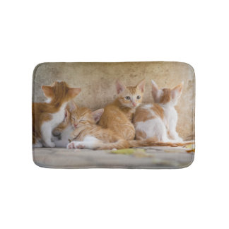 Alfombrilla De Baño Gatito atigrado naranja y blanco/Agrega la foto de