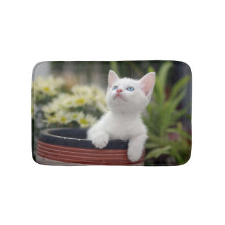 Alfombrilla De Baño Gatito blanco turco