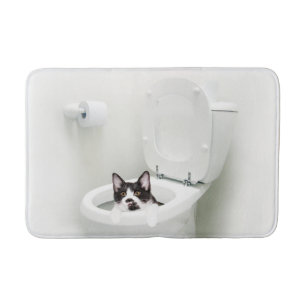Alfombrilla De Baño Gatito del smoking en retrete