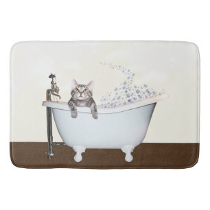 Alfombrilla De Baño Gatito del Tabby en bañera