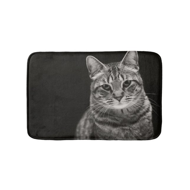 Alfombrilla De Baño Gatito negro del Tabby (Anverso)