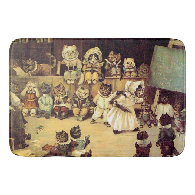 Alfombrilla De Baño Gatitos de la escuela de un gato, Louis Wain (Anverso)