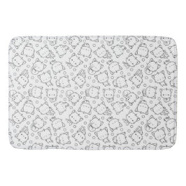 Alfombrilla De Baño Gatitos y puntos de polka negros y blancos