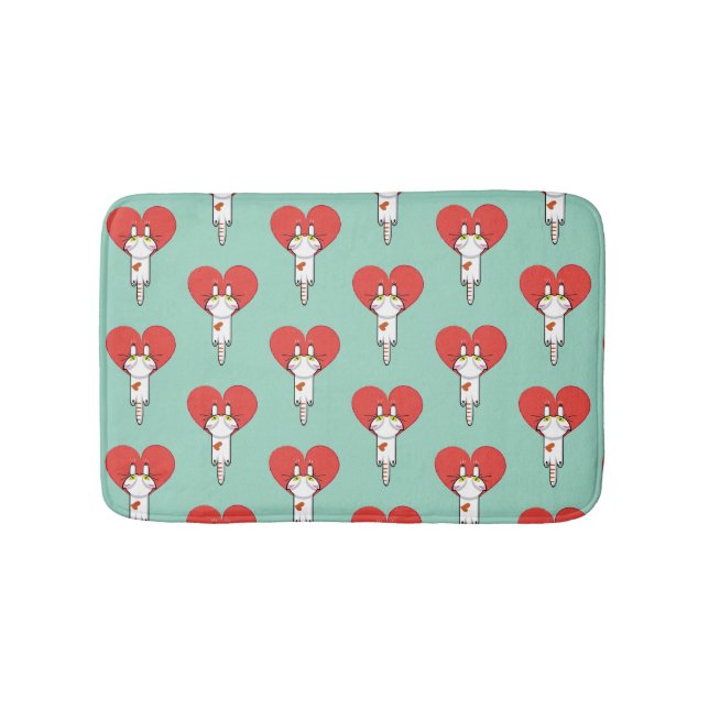 Alfombrilla De Baño Gato aferrado al amor. (Anverso)