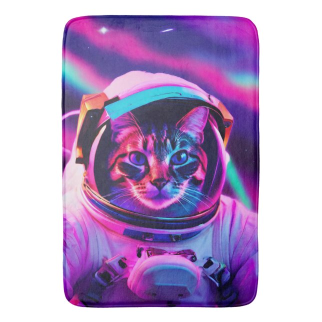 Alfombrilla De Baño gato astronauta (Frente vertical)
