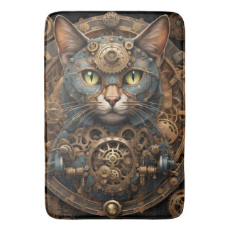 Alfombrilla De Baño gato azul steampunk AI art Bath Mat
