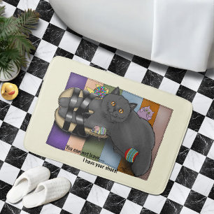 Alfombrilla De Baño Gato British Shorthair Listo para la Playa Chancla