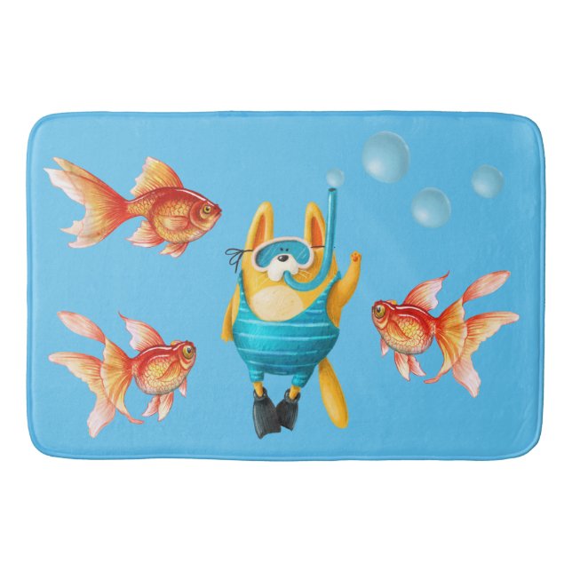 Alfombrilla De Baño Gato de buceo (Anverso)