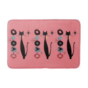 Alfombrilla De Baño Gato de Guay MCM moderno de la era atómica de med
