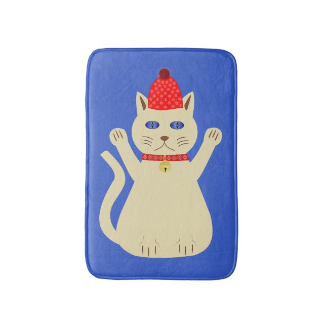 Alfombrilla De Baño Gato de Navidades de corte (Frente vertical)