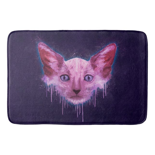 Alfombrilla De Baño Gato de Pop Art Lykoi (Anverso)