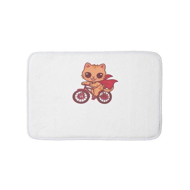 Alfombrilla De Baño Gato de vampiros en bicicleta de Halloween - Cute  (Anverso)