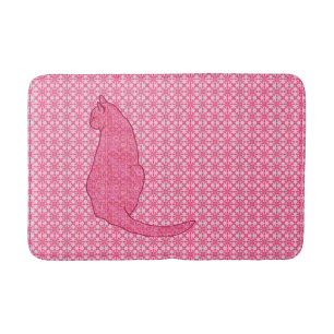 Alfombrilla De Baño Gato japonés - Batik rosa de fucsia