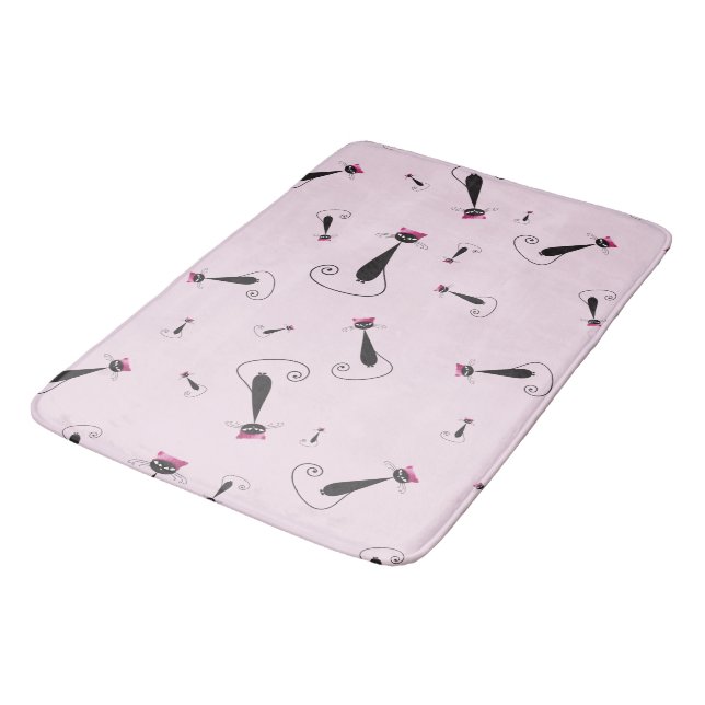 Alfombrilla De Baño Gato Kitty Gorra Rosa (Angular)