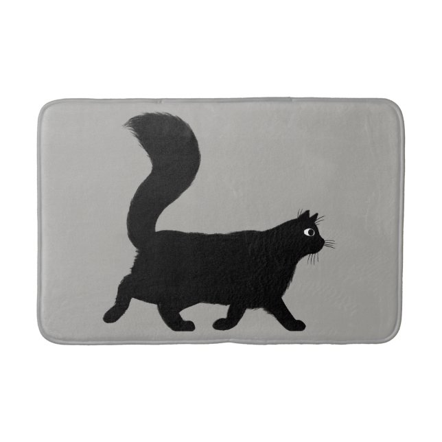 Alfombrilla De Baño Gato negro andando | Guay Kitty Lover (Anverso)