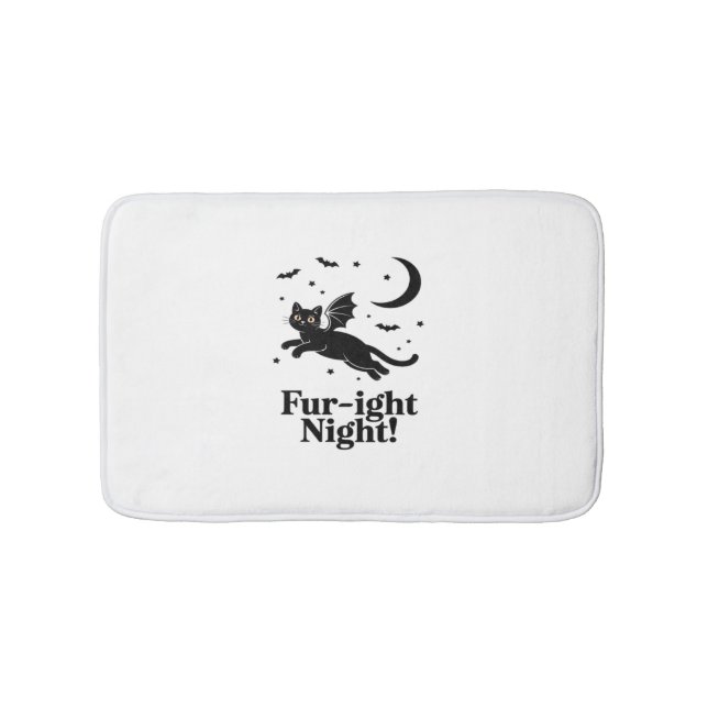 Alfombrilla De Baño Gato negro de Halloween con el clásico gráfico de  (Anverso)