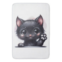 Gato negro de Kawaii Adorable