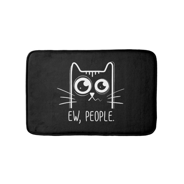 Alfombrilla De Baño Gato Negro Ew Personas Funny Gato Lover (Anverso)