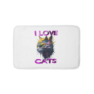 Alfombrilla De Baño Gato negro lindo 1