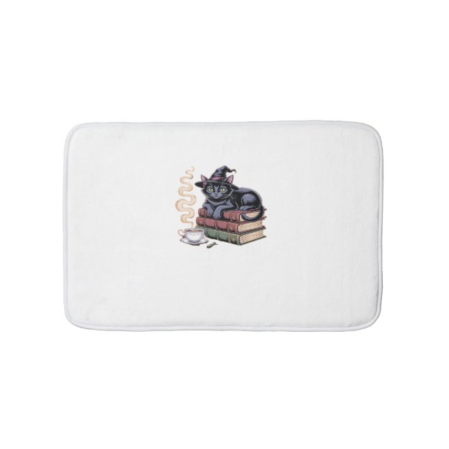 Alfombrilla De Baño Gato negro sobre la camiseta clásica de Spell Book (Anverso)