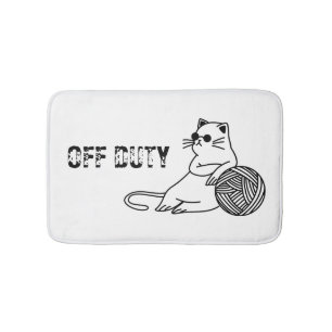 Alfombrilla De Baño Gato Perezoso Fuera de Servicio - Gato Aburrido Di