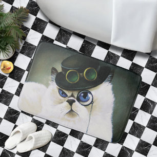 Alfombrilla De Baño Gato persa de Steampunk