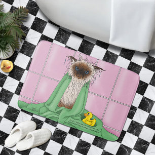 Alfombrilla De Baño Gato siamés de tiempo de baño