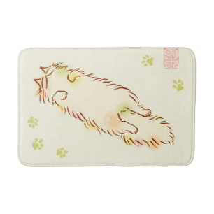 Alfombrilla De Baño Gato soñoliento mullido