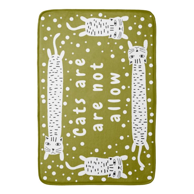 Alfombrilla De Baño Gato Stretching Olive (Frente vertical)