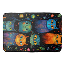 Alfombrilla De Baño Gatos azules