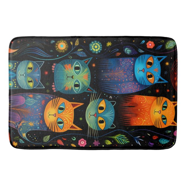 Alfombrilla De Baño Gatos azules (Anverso)